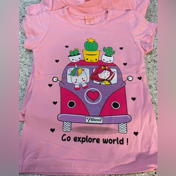 T-shirt Sizes 3Y, 4Y, 6Y. Brand New. Made in Turkey 100 % Cotton - Picture 1 of 6